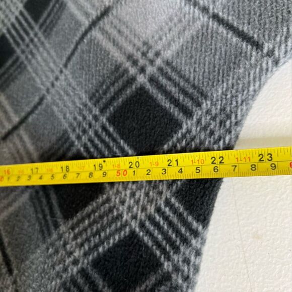 Gray Plaid Fleece Cocoon Jacket Pockets Cozy Oversized Soft Women Size XL Grey - Picture 7 of 9